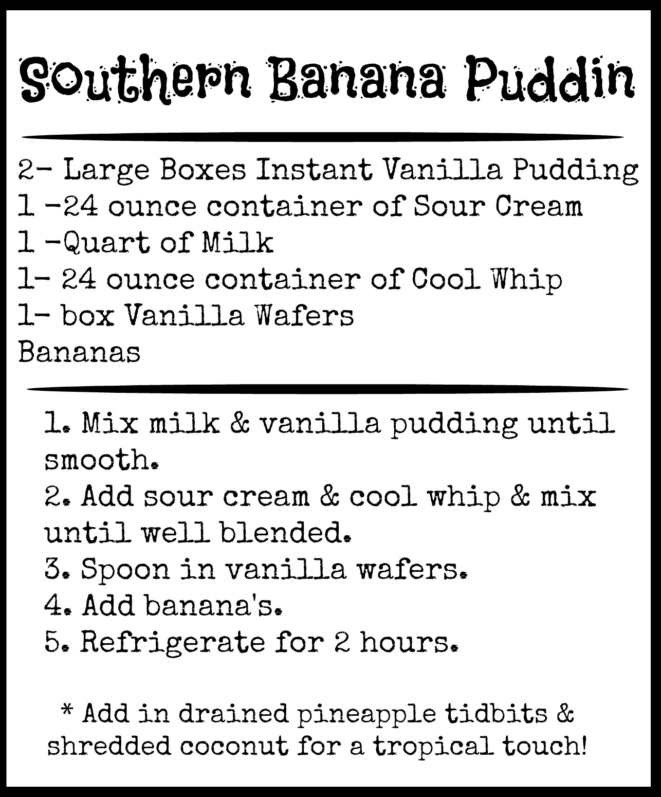 Southern Banana Puddin Recipe!